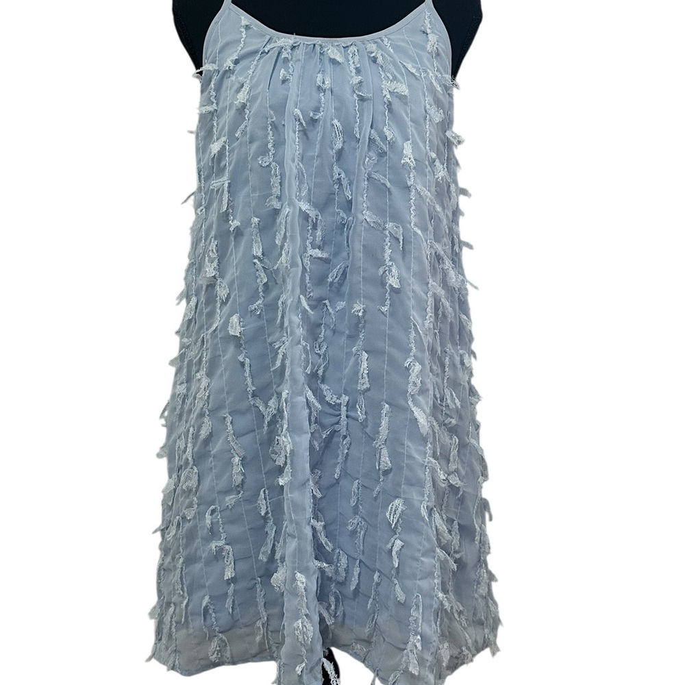 Entro. Cute & Fun Light Blue Fringe Dress. (Small) - Picture 6 of 8